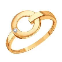 Кольцо Золото 585, Фианит Т10201Д041