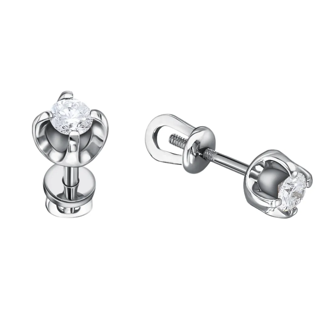 Серьги пусеты-гвоздики, Золото 585, 100221ю