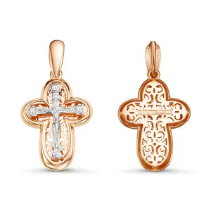 Подвеска крест, Золото 585, 080606