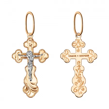 Подвеска крест, Золото 585, 102-ИХ-32.04-12