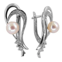 Серьги, Серебро 925, Жемчуг 90-02-0268-50