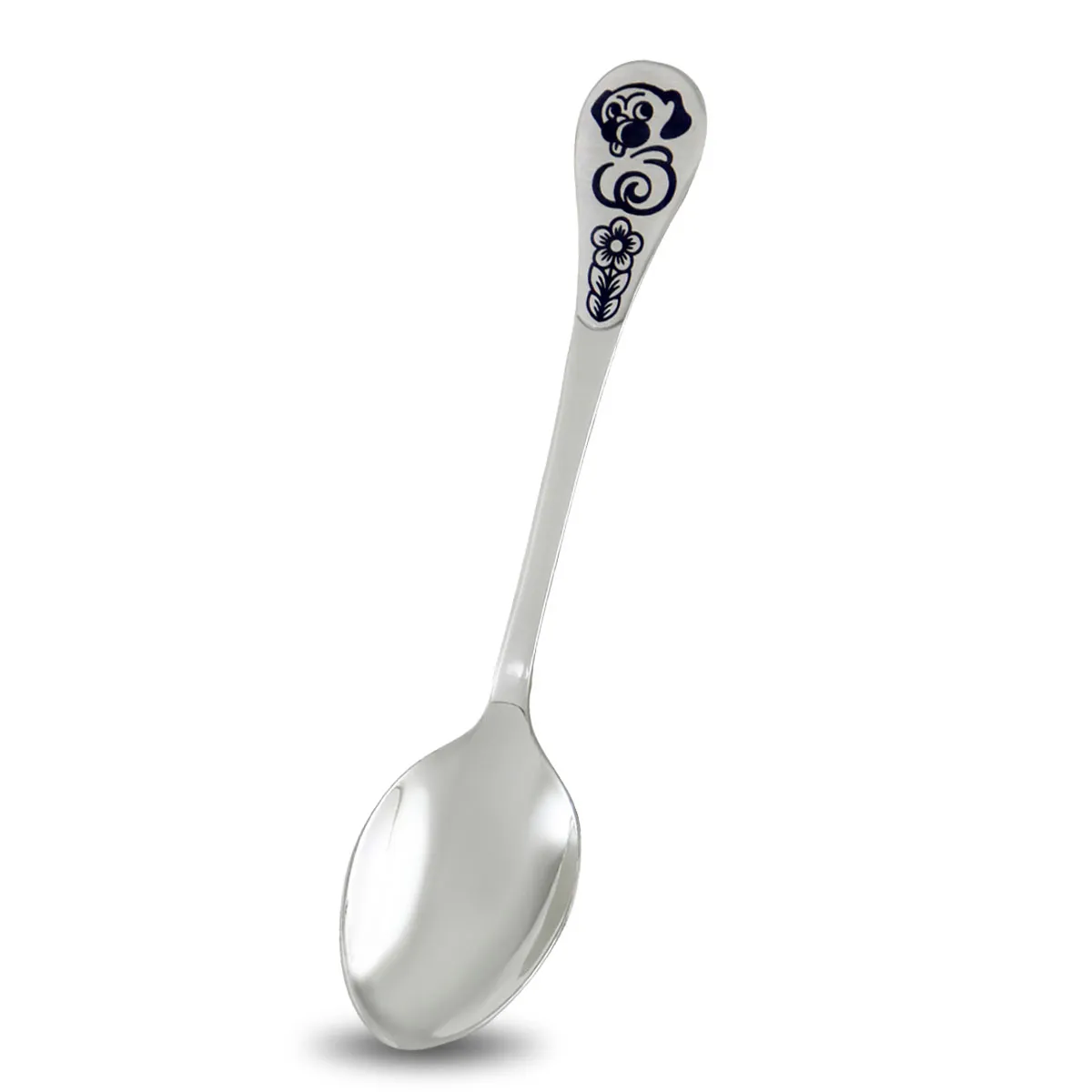 40010507М05 ложка детская "Мопс",  Серебро 925