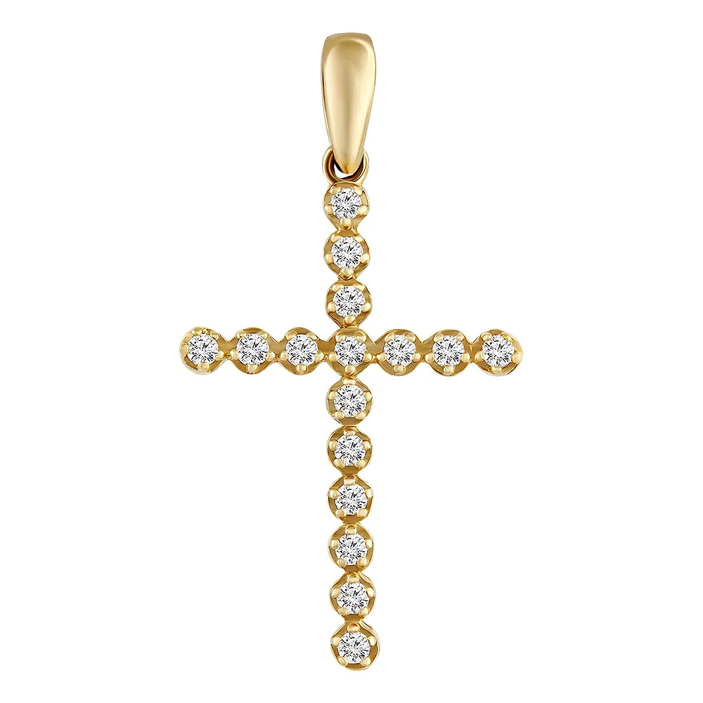 Подвеска крест, Золото 585, 50-43P38112-F0DD