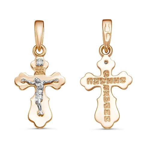 Подвеска крест, Золото 585, 10-14-0068