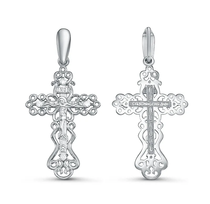 Подвеска крест, Золото 585, б080451