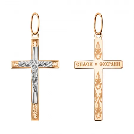 Подвеска крест, Золото 585, 102-СБ-26.09-03