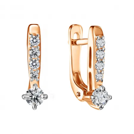 Детские серьги,  Золото 585, Срг292004НГ/бцФ/з585