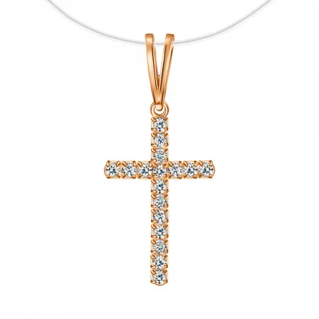 Подвеска крест, Золото 585, Подвеска СК27.01/бцФ/з585