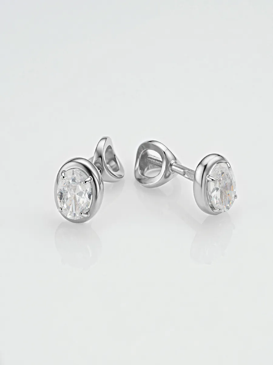 Серьги пусеты-гвоздики, Серебро 925, С-744рфб