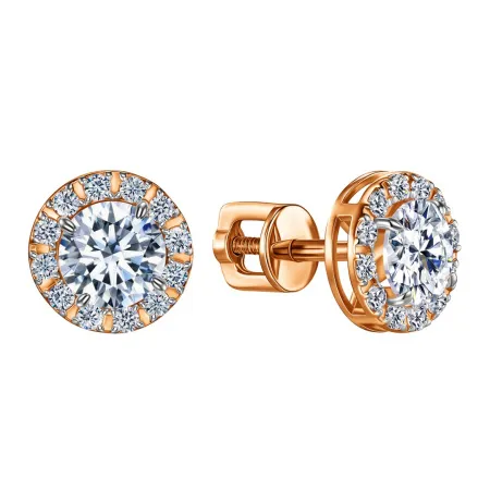 Серьги пусеты-гвоздики, Золото 585, ПУСл51/пара/бцФ/з585