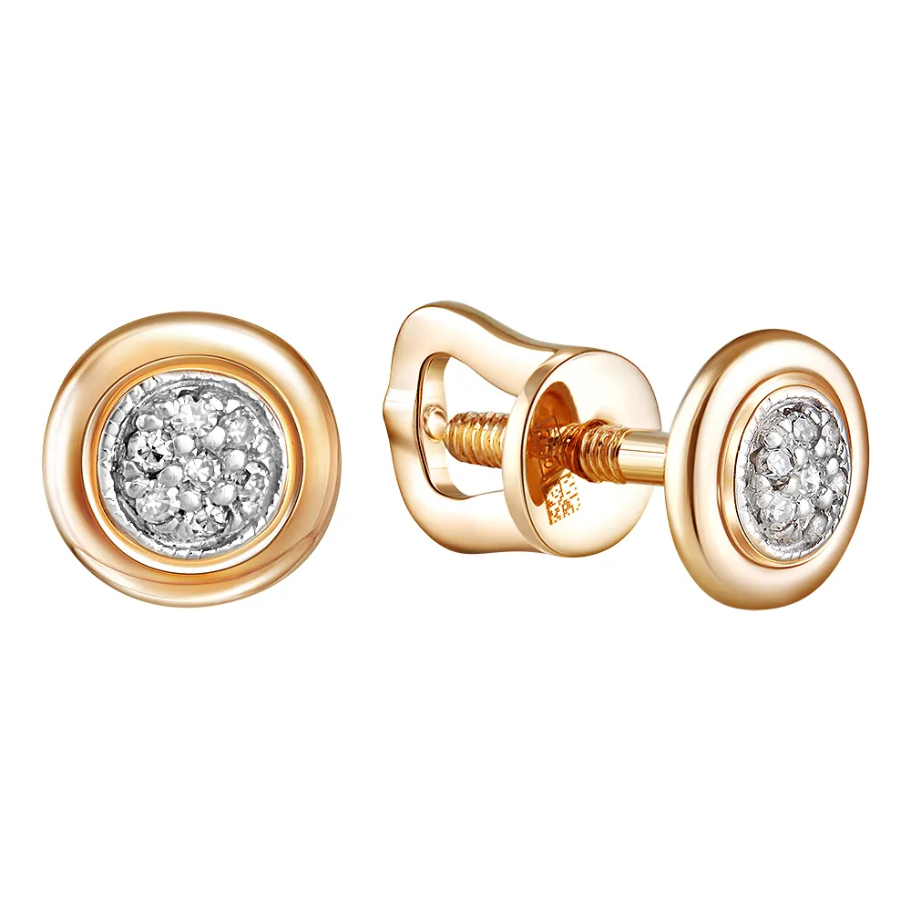 Серьги пусеты-гвоздики, Золото 585, 84-41E01198-S0DD