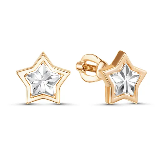 Серьги пусеты-гвоздики, Золото 585, 2425110 1 1