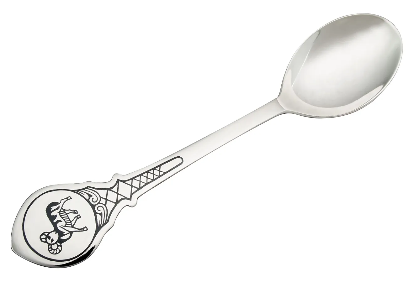 40010371О05 ложка чайная "Овен",  Серебро 925