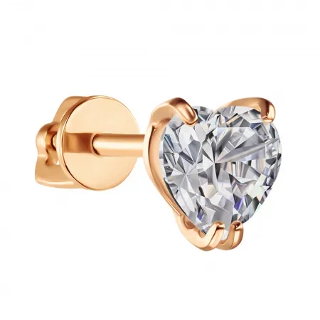 Серьги пусеты-гвоздики, Золото 585, ПУСлСер01моно/бцФ/з585