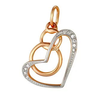 Золотые и серебряные подвески с фианитом