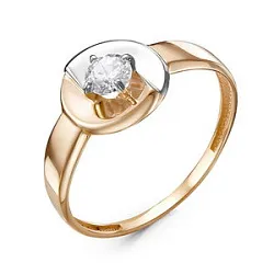 Кольцо Золото 585, Фианит 117404 Кольцо Золото 585, Фианит 117404