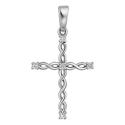 Подвеска крест, Золото 585, Бриллиант 59-42P00224-F0DD