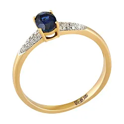 Кольцо Золото 585, Сапфир 65-41R01387-S0DDSA
