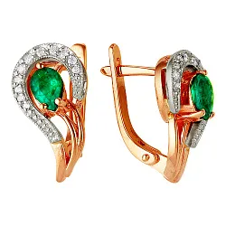 Серьги, Золото 585, Изумруд 54010140
