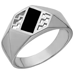 Кольцо мужское (печатка). Серебро 925, Эмаль SB3R 39