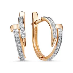 Серьги, Золото 585, Фианит 1203703 Серьги, Золото 585, Фианит 1203703