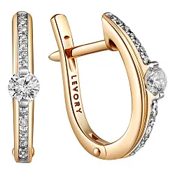 Серьги, Золото 585, Бриллиант 65-41E01249-X1DD