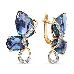 Серьги, Золото 585, Топаз 8330-2 Серьги, Золото 585, Топаз 8330-2