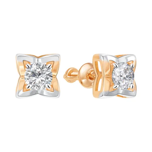 Серьги пусеты-гвоздики, Золото 585, 52-0069