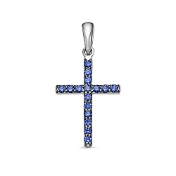 Подвеска крест, Золото 585, Сапфир 5-2780-103-3Б-Сап
