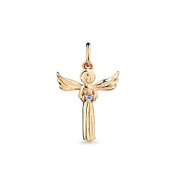 Иконка нательная,  Золото 585, Фианит 010-0252-0001-011