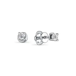 Серьги пусеты-гвоздики, Золото 585, Бриллиант С0629-220
