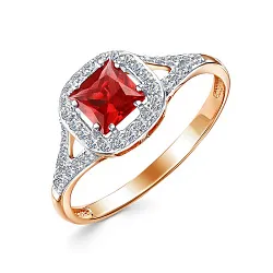 Кольцо Золото 585, Гранат 1670208 1 8 1 Кольцо Золото 585, Гранат 1670208 1 8 1