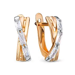 Серьги, Золото 585, Фианит 1204971 Серьги, Золото 585, Фианит 1204971