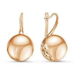 Серьги, Золото 585, Фианит 125913 Серьги, Золото 585, Фианит 125913