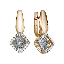 Серьги, Золото 585, Бриллиант С113-6826