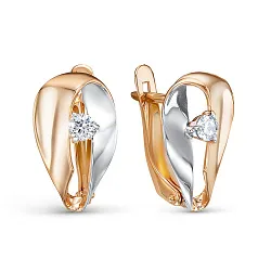 Серьги, Золото 585, Фианит 1203453 Серьги, Золото 585, Фианит 1203453