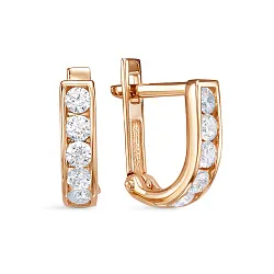 Детские серьги,  Золото 585, Фианит 1203642