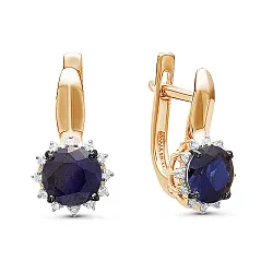 Серьги, Золото 585, Сапфир С115-3717ГТС Серьги, Золото 585, Сапфир С115-3717ГТС