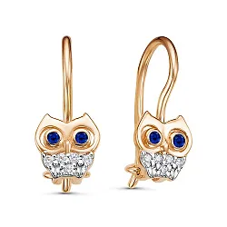 Детские серьги,  Золото 585, Фианит 2423407 1 33 1 Детские серьги,  Золото 585, Фианит 2423407 1 33 1