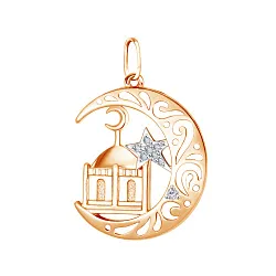 Мусульманская подвеска, Золото 585, Фианит 03-2381