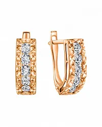 Детские серьги,  Золото 585, Фианит СргЛ58/бцФ/з585