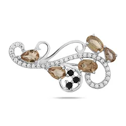 Брошь Серебро 925, Султанит 652991  Брошь Серебро 925, Султанит 652991