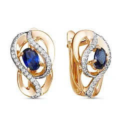 Серьги, Золото 585, Корунд 2400307 1 18 1