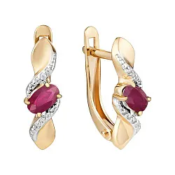 Серьги, Золото 585, Рубин С112-4573Ркор Серьги, Золото 585, Рубин С112-4573Ркор
