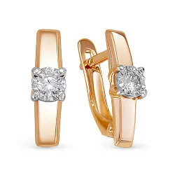 Серьги, Золото 585, Фианит 1200107 Серьги, Золото 585, Фианит 1200107