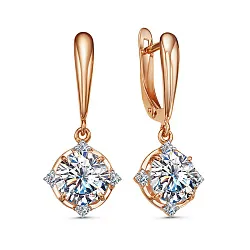 Серьги, Золото 585, Фианит 2214407 1 1 1