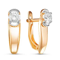 Серьги, Золото 585, Фианит 126661 Серьги, Золото 585, Фианит 126661