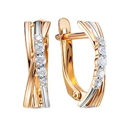 Серьги, Золото 585, Фианит 1204799 Серьги, Золото 585, Фианит 1204799