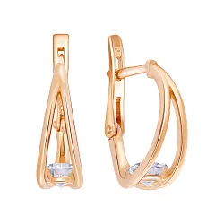 Серьги, Золото 585, Фианит 62-0251 Серьги, Золото 585, Фианит 62-0251