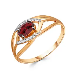 Кольцо Золото 585, Гранат 02-01-0221-02